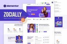 Zocially – Social Media Marketing & Analythic Elementor Template Kit.jpg